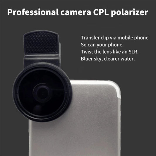 52MM Circular Universal Portable Polarizer Camera Lens CPL No Reflections Filter Professional For All Phones